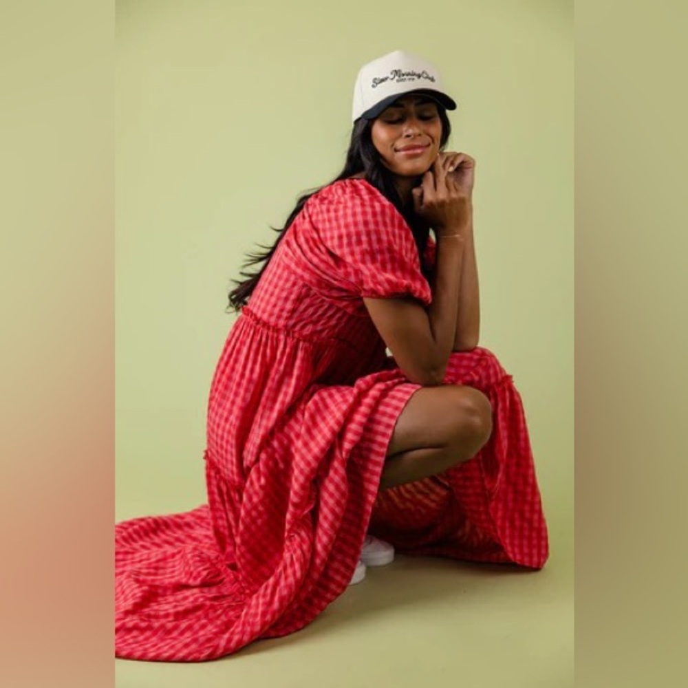 AUDIE GINGHAM TIERED MAXI || ROOLEE